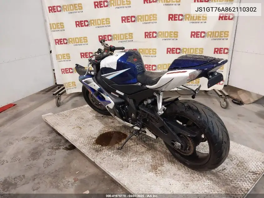 2006 Suzuki Gsx-R1000 VIN: JS1GT76A862110302 Lot: 41975778