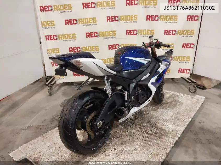 2006 Suzuki Gsx-R1000 VIN: JS1GT76A862110302 Lot: 41975778