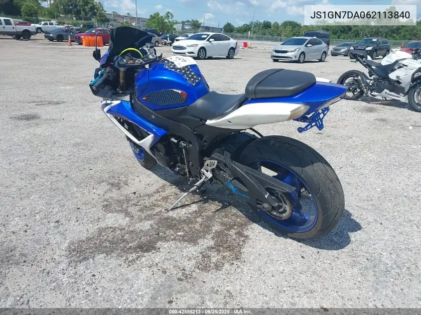 2006 Suzuki Gsx-R600 K6 VIN: JS1GN7DA062113840 Lot: 42595213
