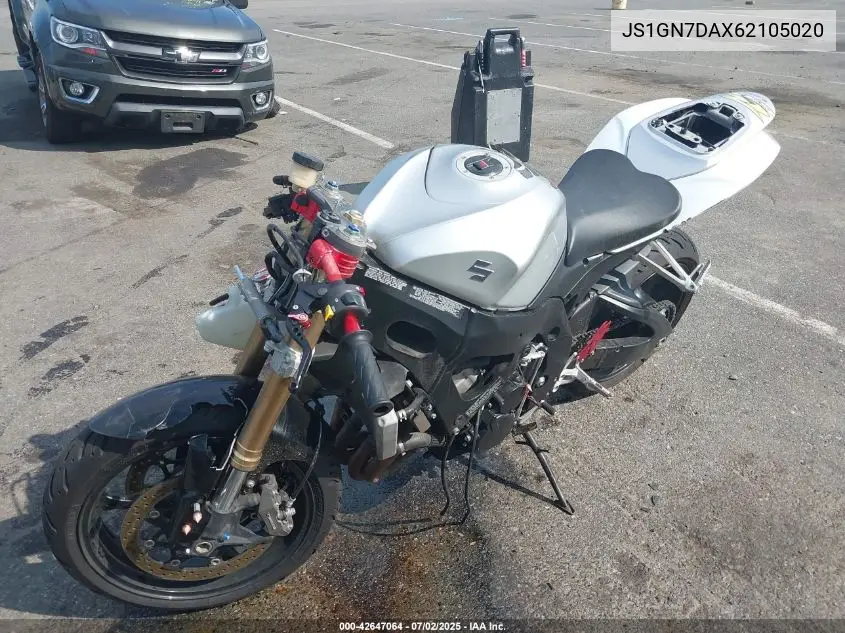 2006 Suzuki Gsx-R600 K6 VIN: JS1GN7DAX62105020 Lot: 42647064