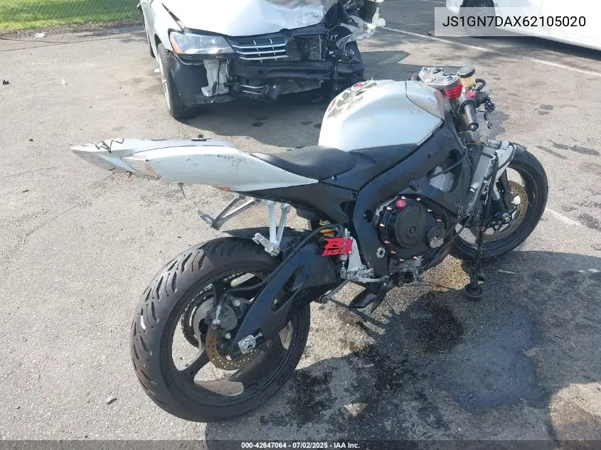 2006 Suzuki Gsx-R600 K6 VIN: JS1GN7DAX62105020 Lot: 42647064