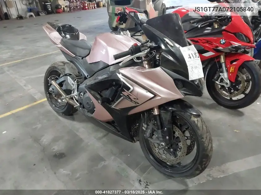 2007 Suzuki Gsx-R1000 VIN: JS1GT77A072105840 Lot: 41827377
