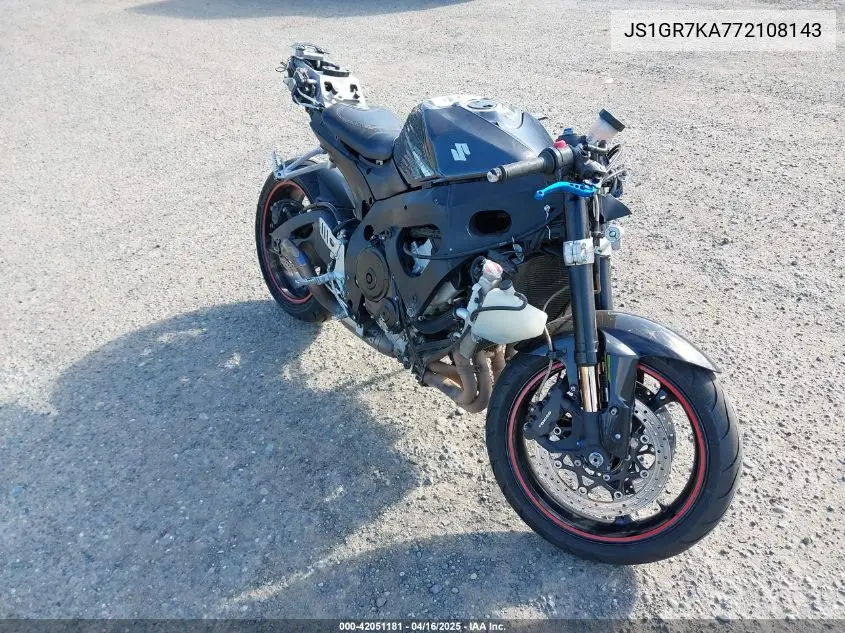2007 Suzuki Gsx-R750 VIN: JS1GR7KA772108143 Lot: 42051181