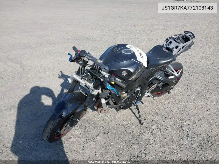 2007 Suzuki Gsx-R750 VIN: JS1GR7KA772108143 Lot: 42051181