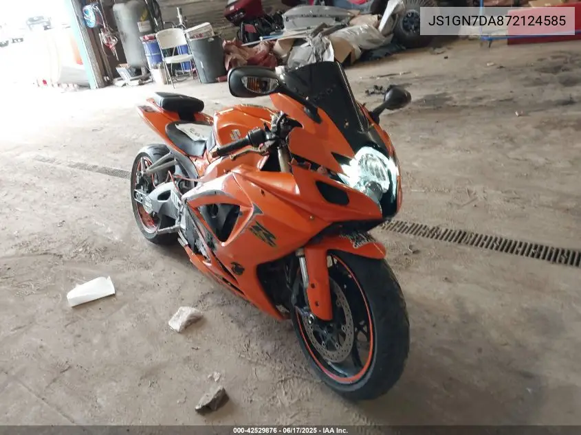 2007 Suzuki Gsx-R600 VIN: JS1GN7DA872124585 Lot: 42529876