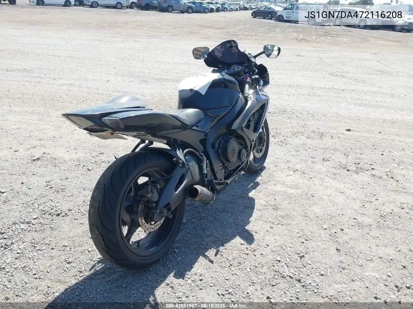 2007 Suzuki Gsx-R600 VIN: JS1GN7DA472116208 Lot: 42551987