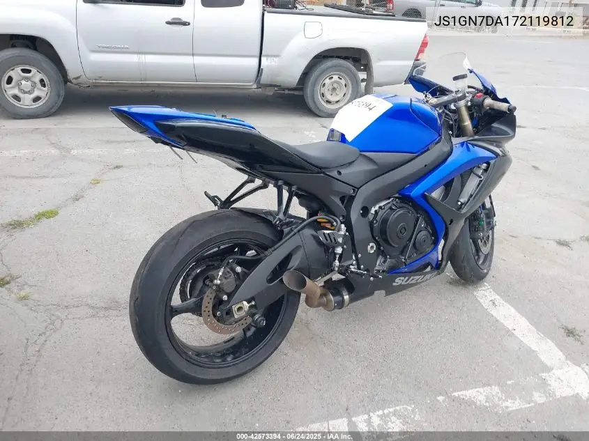 2007 Suzuki Gsx-R600 VIN: JS1GN7DA172119812 Lot: 42573394