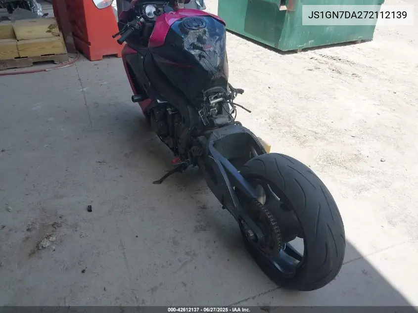 2007 Suzuki Gsx-R600 VIN: JS1GN7DA272112139 Lot: 42612137