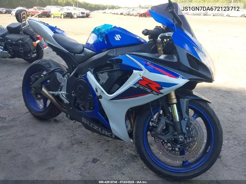2007 Suzuki Gsx-R600 VIN: JS1GN7DA672123712 Lot: 42818748