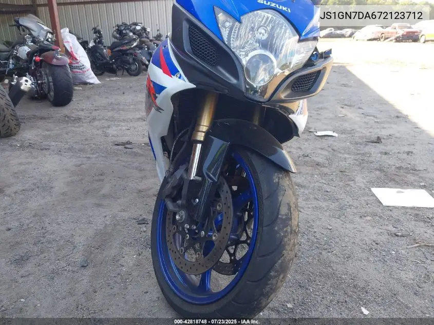 2007 Suzuki Gsx-R600 VIN: JS1GN7DA672123712 Lot: 42818748