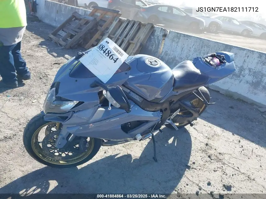 2008 Suzuki Gsx-R600 VIN: JS1GN7EA182111712 Lot: 41884864