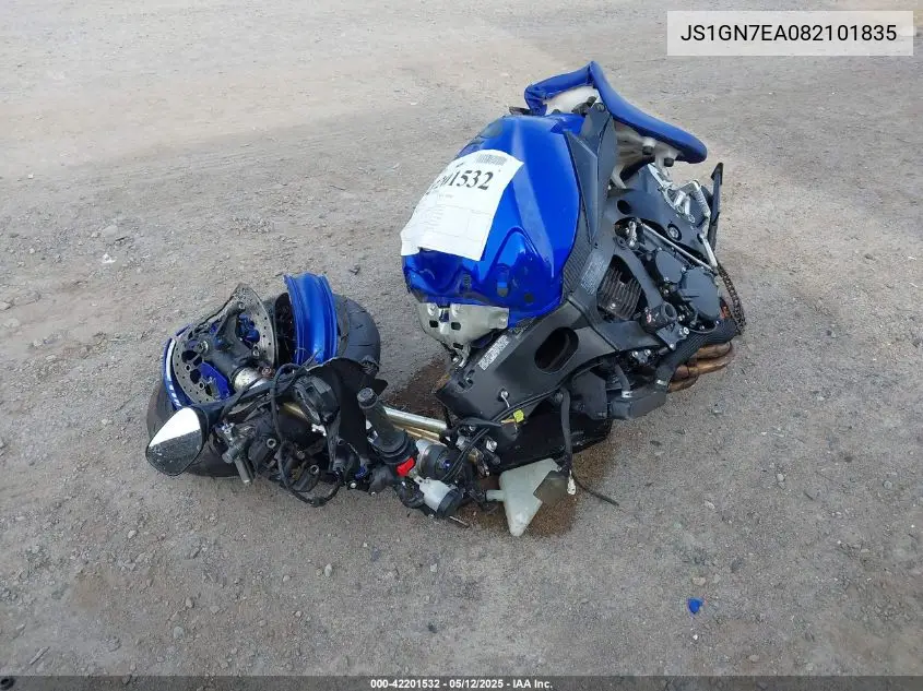 2008 Suzuki Gsx-R600 VIN: JS1GN7EA082101835 Lot: 42201532