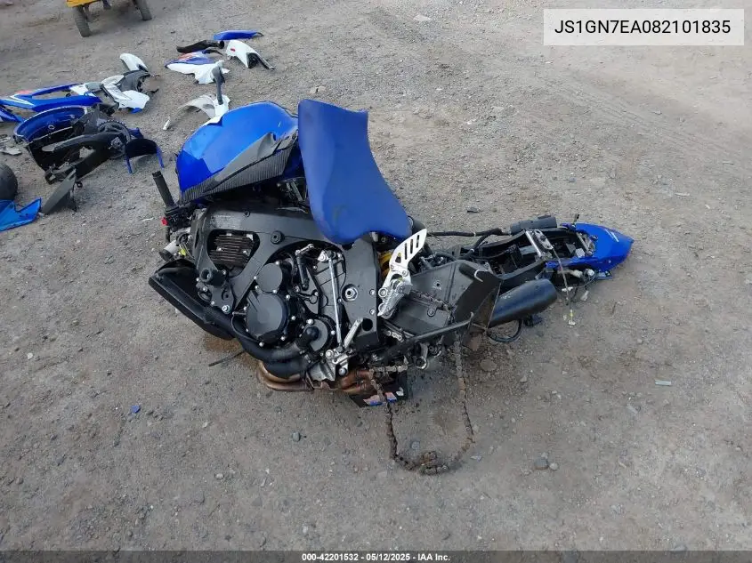 2008 Suzuki Gsx-R600 VIN: JS1GN7EA082101835 Lot: 42201532