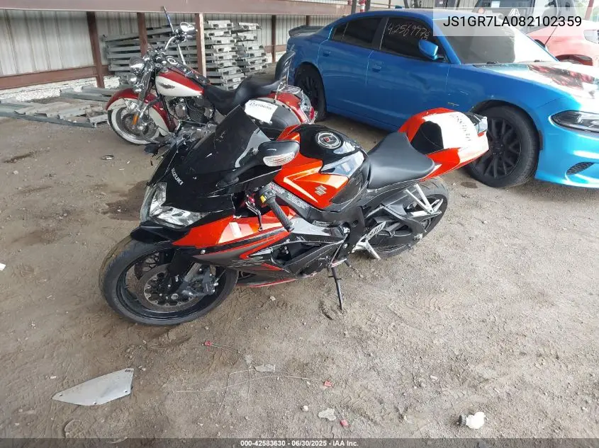 2008 Suzuki Gsx-R750 VIN: JS1GR7LA082102359 Lot: 42583630