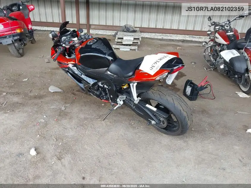 2008 Suzuki Gsx-R750 VIN: JS1GR7LA082102359 Lot: 42583630