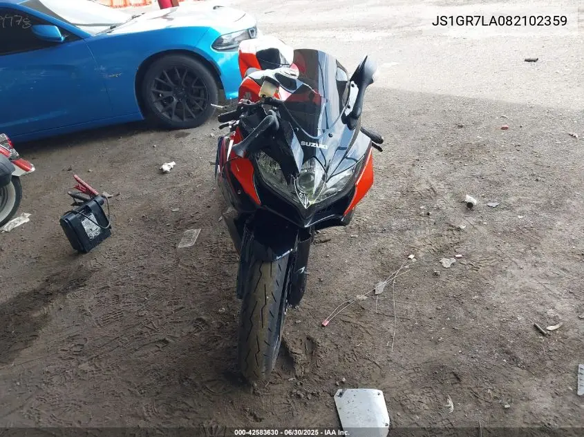 2008 Suzuki Gsx-R750 VIN: JS1GR7LA082102359 Lot: 42583630