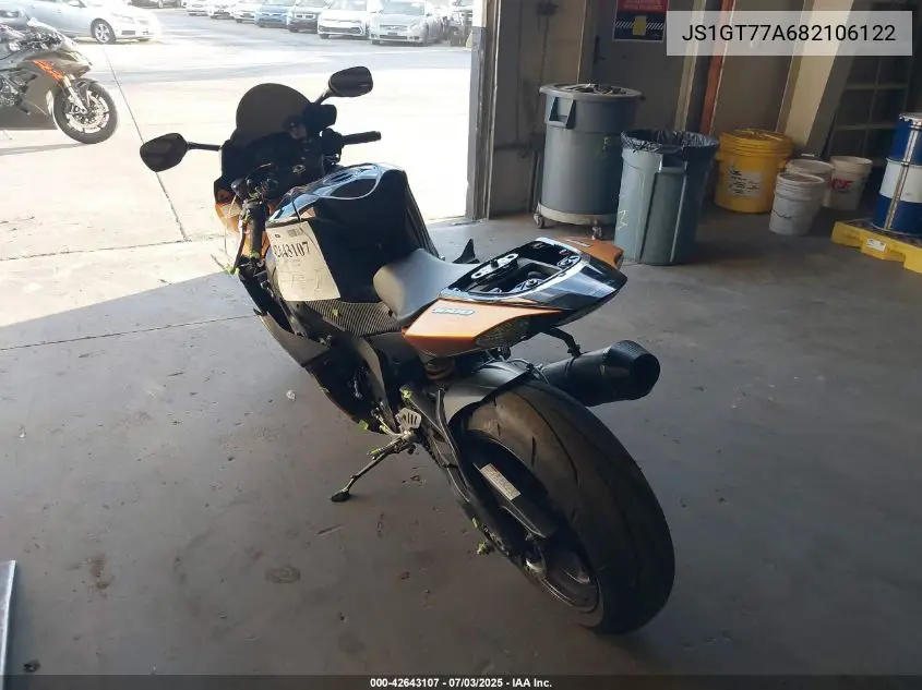 2008 Suzuki Gsx-R1000 VIN: JS1GT77A682106122 Lot: 42643107