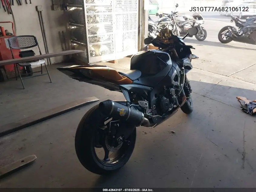 2008 Suzuki Gsx-R1000 VIN: JS1GT77A682106122 Lot: 42643107