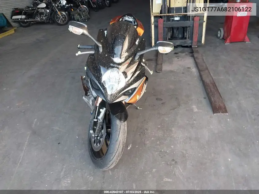 2008 Suzuki Gsx-R1000 VIN: JS1GT77A682106122 Lot: 42643107