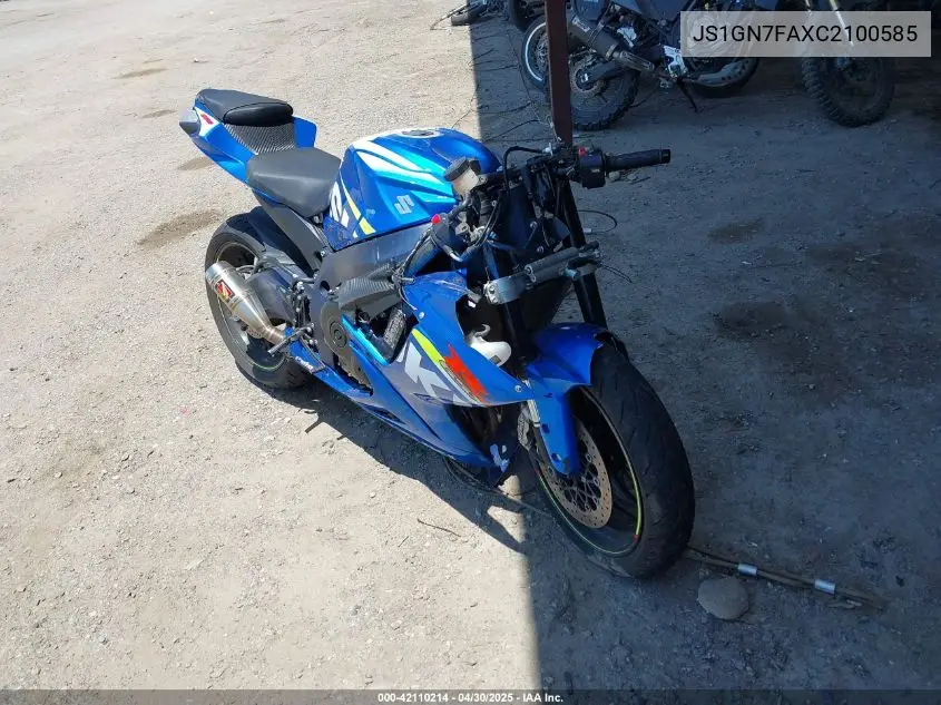 2012 Suzuki Gsx-R600 VIN: JS1GN7FAXC2100585 Lot: 42110214
