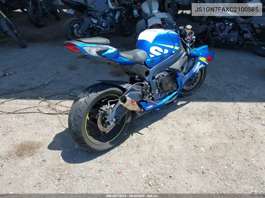2012 Suzuki Gsx-R600 VIN: JS1GN7FAXC2100585 Lot: 42110214