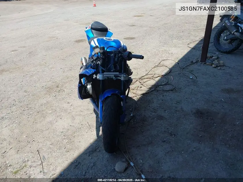 2012 Suzuki Gsx-R600 VIN: JS1GN7FAXC2100585 Lot: 42110214