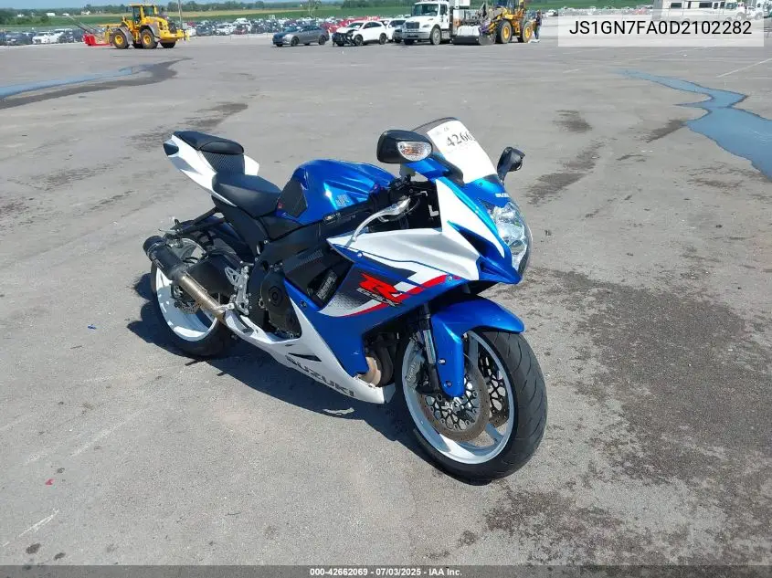 2013 Suzuki Gsx-R600 VIN: JS1GN7FA0D2102282 Lot: 42662069