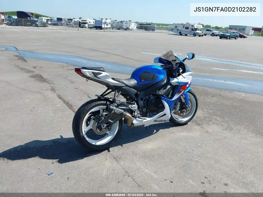 2013 Suzuki Gsx-R600 VIN: JS1GN7FA0D2102282 Lot: 42662069