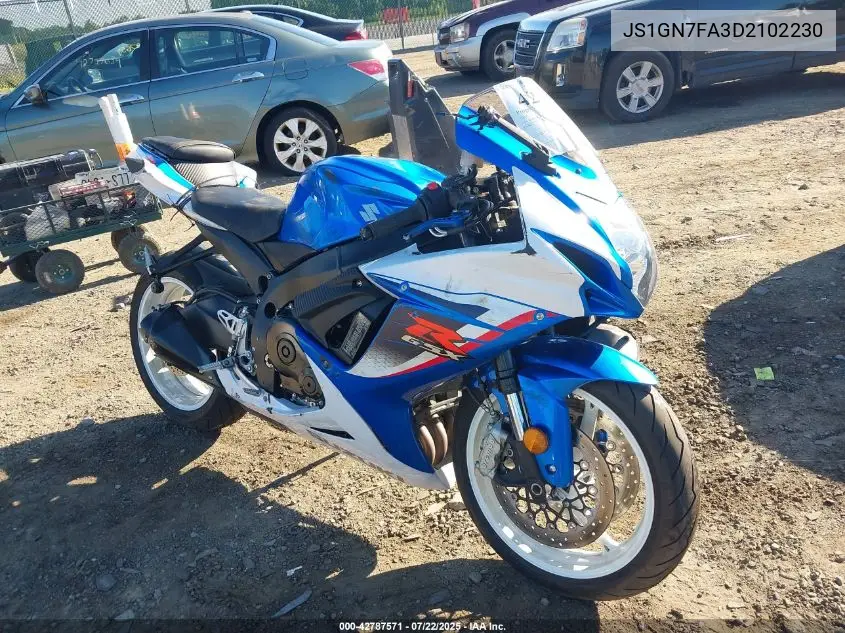 2013 Suzuki Gsx-R600 VIN: JS1GN7FA3D2102230 Lot: 42787571