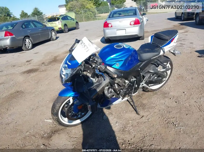 2013 Suzuki Gsx-R600 VIN: JS1GN7FA3D2102230 Lot: 42787571