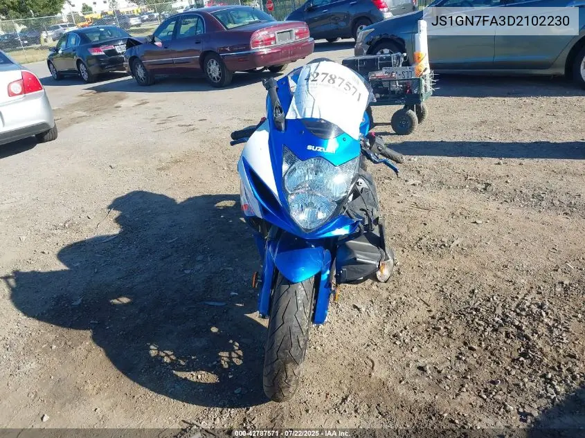 2013 Suzuki Gsx-R600 VIN: JS1GN7FA3D2102230 Lot: 42787571