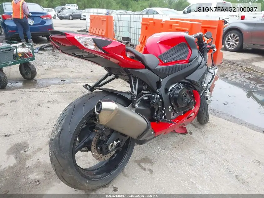2016 Suzuki Gsx-R600 VIN: JS1GN7FA4G2100037 Lot: 42138497