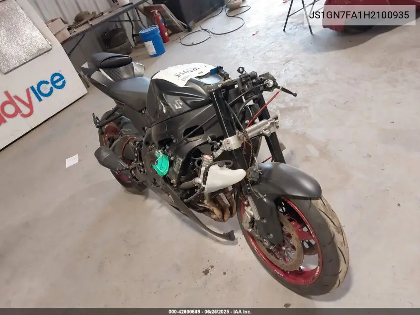 2017 Suzuki Gsx-R600 VIN: JS1GN7FA1H2100935 Lot: 42600649
