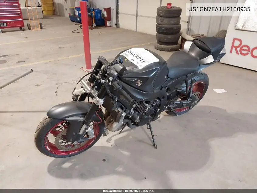 2017 Suzuki Gsx-R600 VIN: JS1GN7FA1H2100935 Lot: 42600649