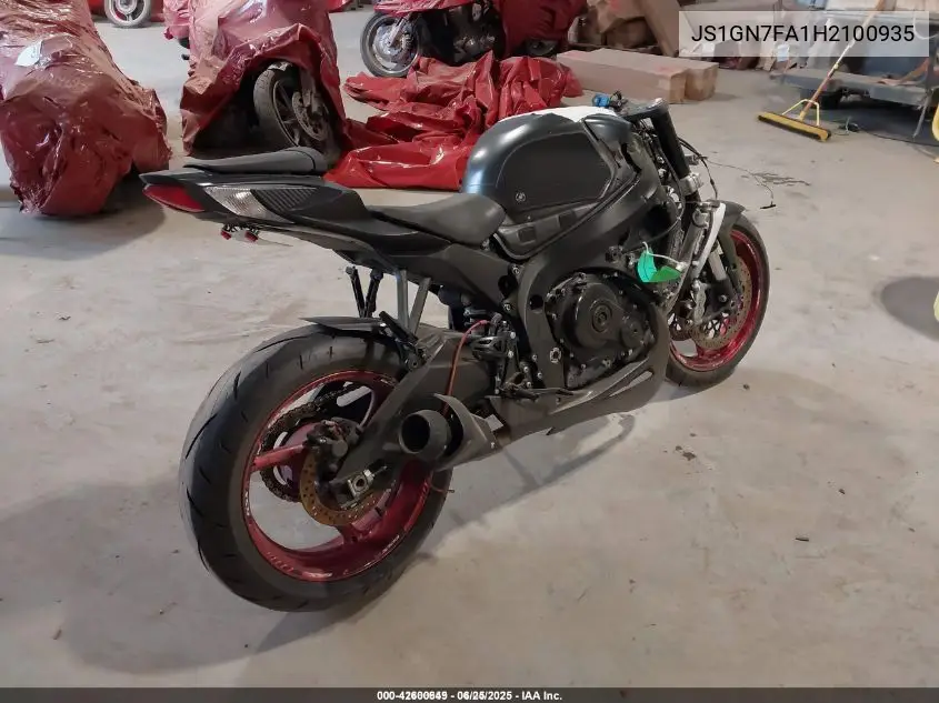 2017 Suzuki Gsx-R600 VIN: JS1GN7FA1H2100935 Lot: 42600649