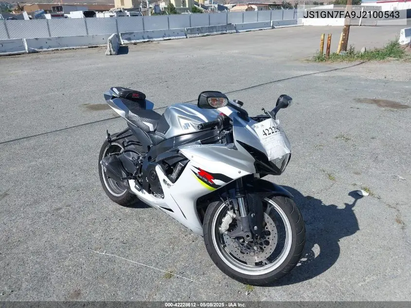 2018 Suzuki Gsx-R600 VIN: JS1GN7FA9J2100543 Lot: 42228612