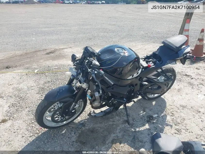 2019 Suzuki Gsx-R600 VIN: JS1GN7FA2K7100954 Lot: 42593136
