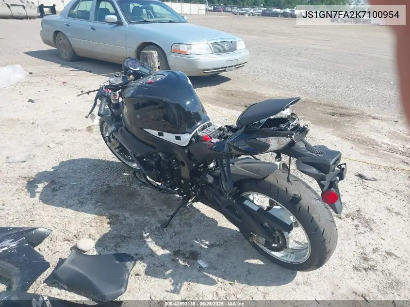 2019 Suzuki Gsx-R600 VIN: JS1GN7FA2K7100954 Lot: 42593136