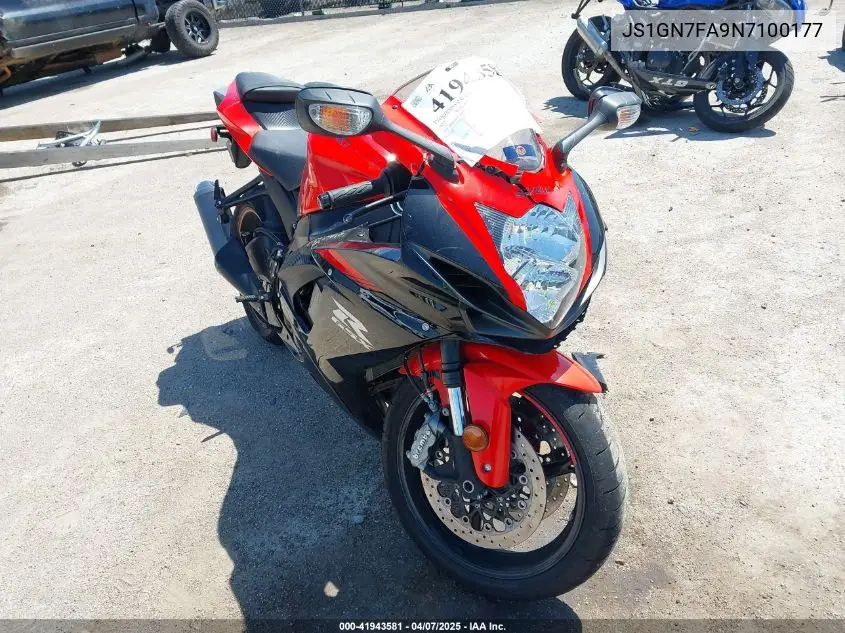 2022 Suzuki Gsx-R600 VIN: JS1GN7FA9N7100177 Lot: 41943581