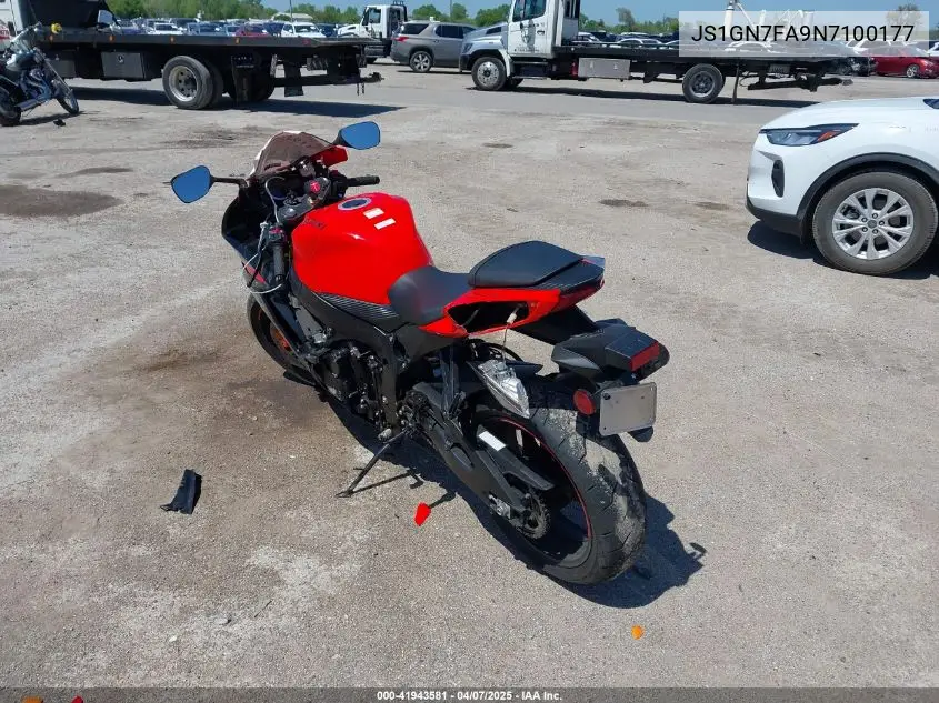 2022 Suzuki Gsx-R600 VIN: JS1GN7FA9N7100177 Lot: 41943581
