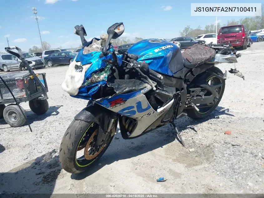 2022 Suzuki Gsx-R600 VIN: JS1GN7FA2N7100411 Lot: 42028718