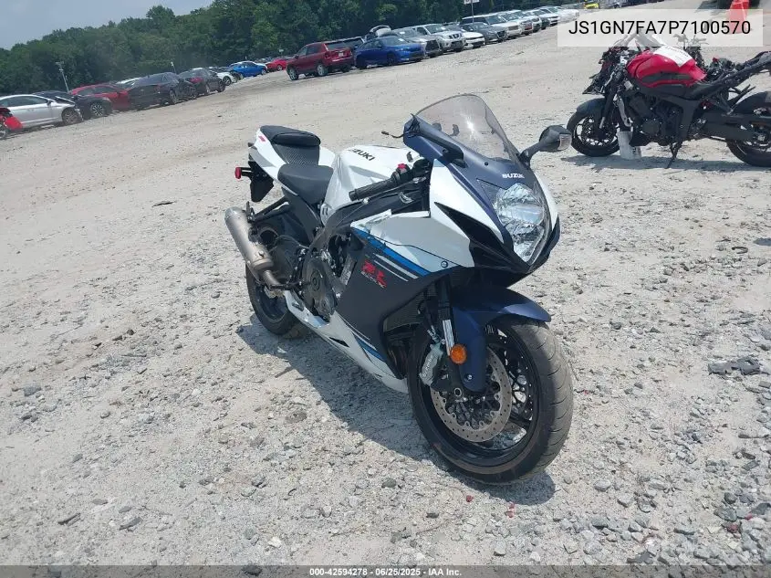 2023 Suzuki Gsx-R600 VIN: JS1GN7FA7P7100570 Lot: 42594278