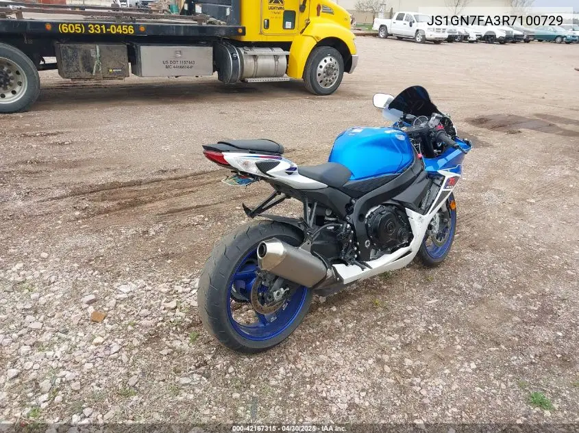 2024 Suzuki Gsx-R600 VIN: JS1GN7FA3R7100729 Lot: 42167315