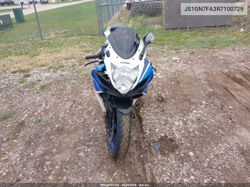 2024 Suzuki Gsx-R600 VIN: JS1GN7FA3R7100729 Lot: 42167315