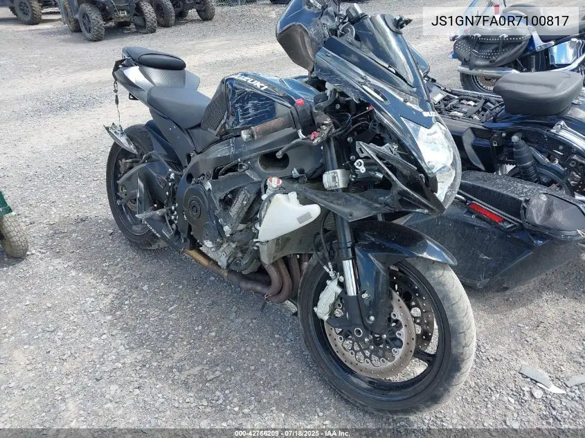 2024 Suzuki Gsx-R600 VIN: JS1GN7FA0R7100817 Lot: 42766209