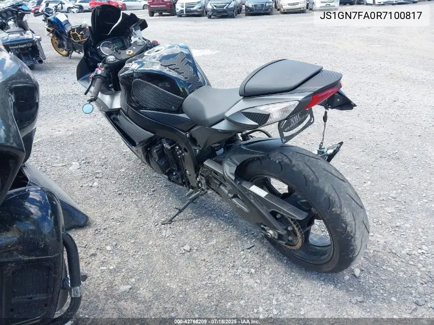 2024 Suzuki Gsx-R600 VIN: JS1GN7FA0R7100817 Lot: 42766209