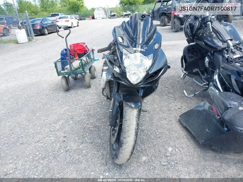 2024 Suzuki Gsx-R600 VIN: JS1GN7FA0R7100817 Lot: 42766209