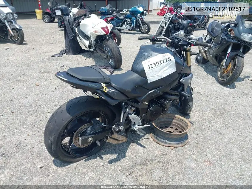 2015 Suzuki Gsx-S750 VIN: JS1GR7NA0F2102517 Lot: 42392118