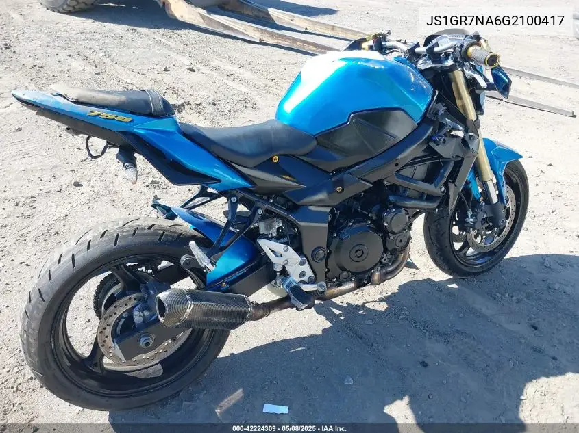 2016 Suzuki Gsx-S750 VIN: JS1GR7NA6G2100417 Lot: 42224309