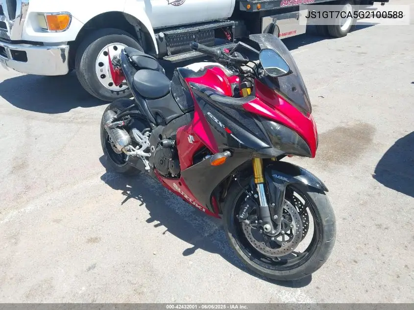 2016 Suzuki Gsx-S1000F VIN: JS1GT7CA5G2100588 Lot: 42432001